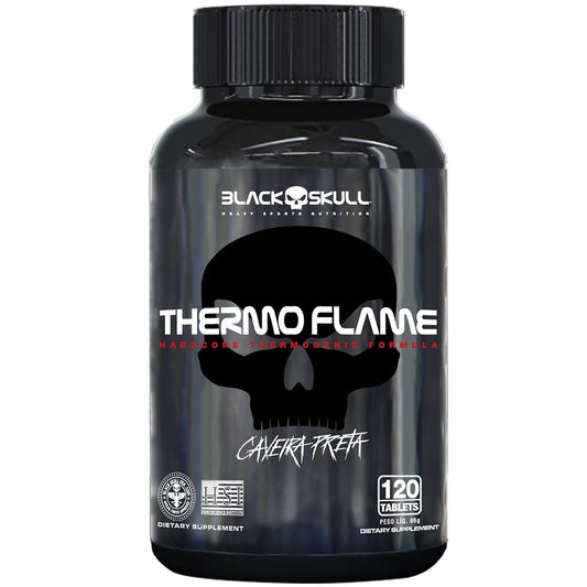 Termogenico Thermo Flame - Black Skull 360mg de Cafeina - 60 Capsulas