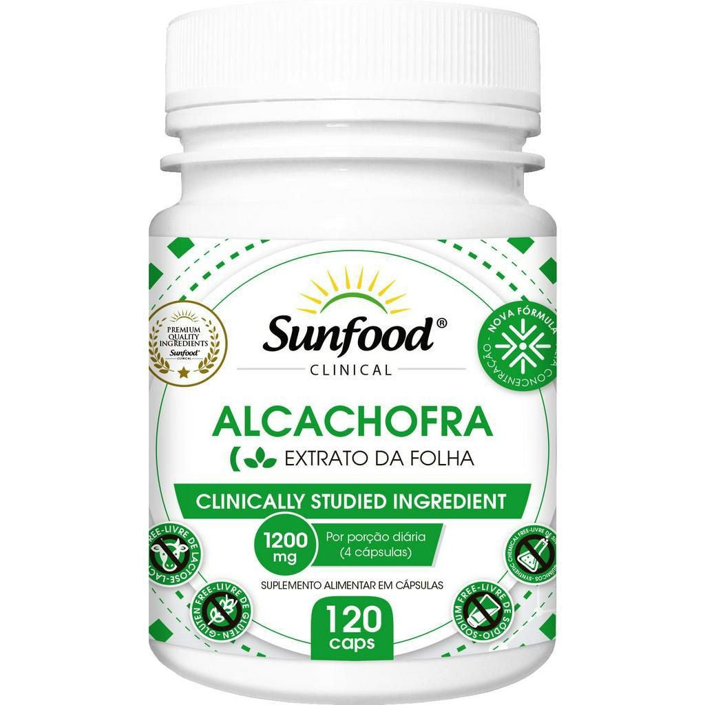 Alcachofra extrato da folha 1200mg 120caps Sunfood