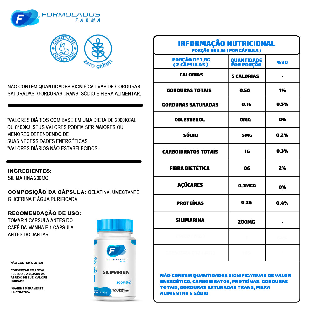 Silimarina (cardo mariano) 200MG 120 cápsulas