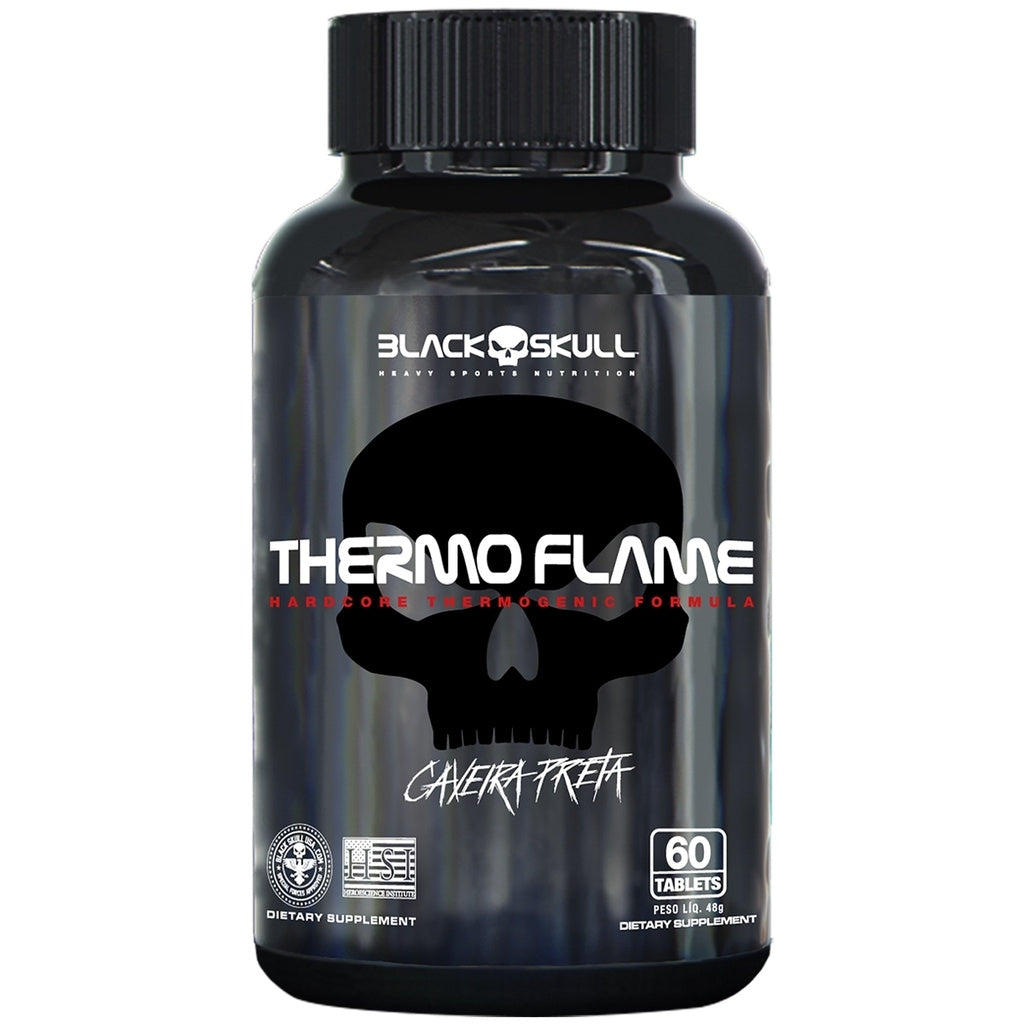 Termogenico Thermo Flame - Black Skull 360mg de Cafeina - 60 Capsulas