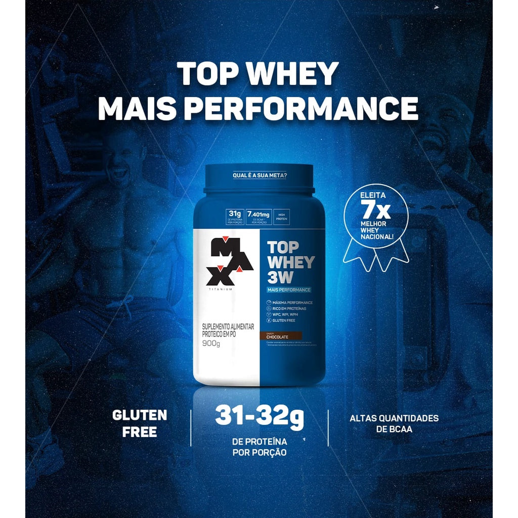 Top Whey Protein 3w Mais Performance 900g Max Titanium