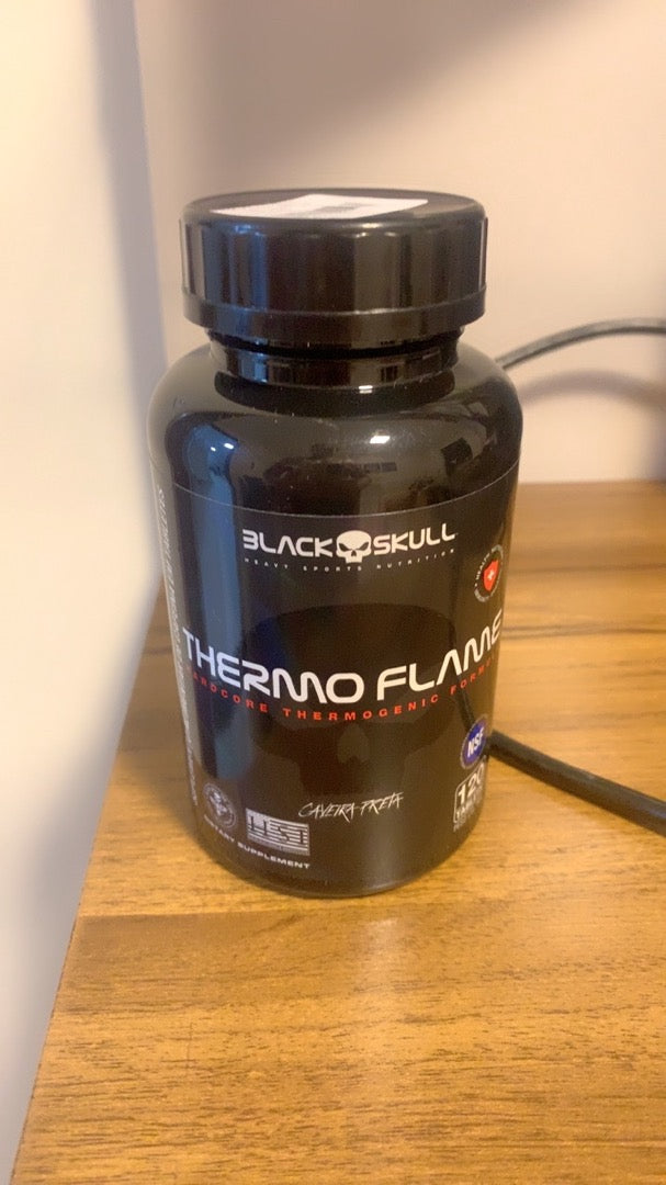 Termogenico Thermo Flame - Black Skull 360mg de Cafeina - 60 Capsulas