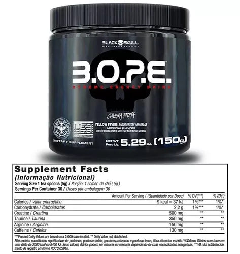 BOPE 150g Pre Treino - Black Skull